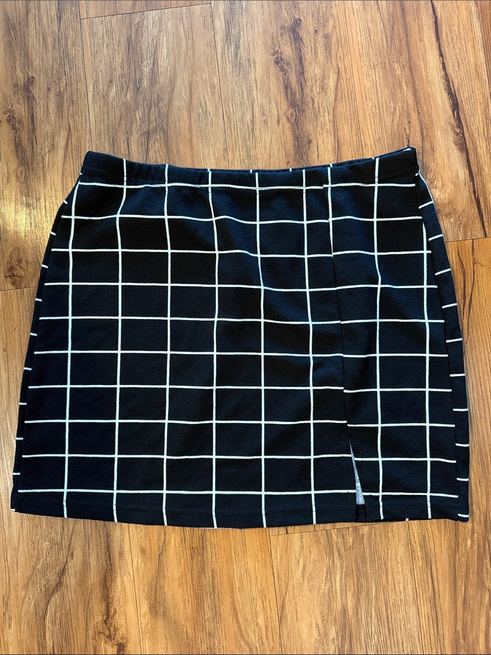 SHEIN Black and White Grid Mini Skirt
